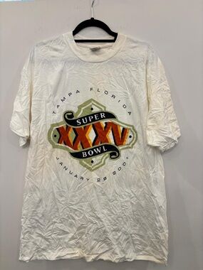Vintage 2001 Super Bowl XXXV Tampa T-Shirt XL + Mug Memorabilia Lot #T02